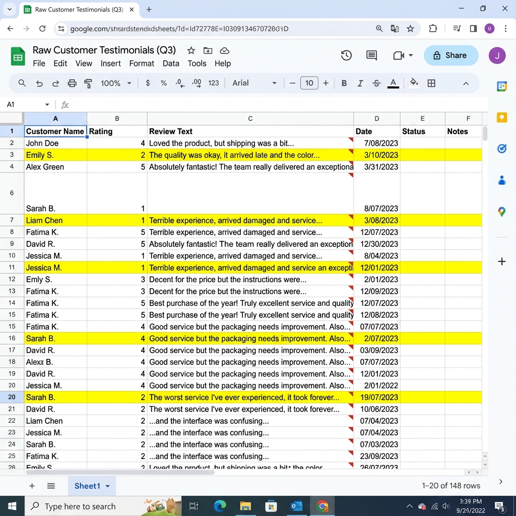 Before Spreadsheet